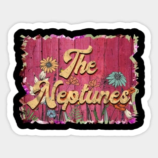 Classic Neptunes Personalized Flowers Proud Name Sticker